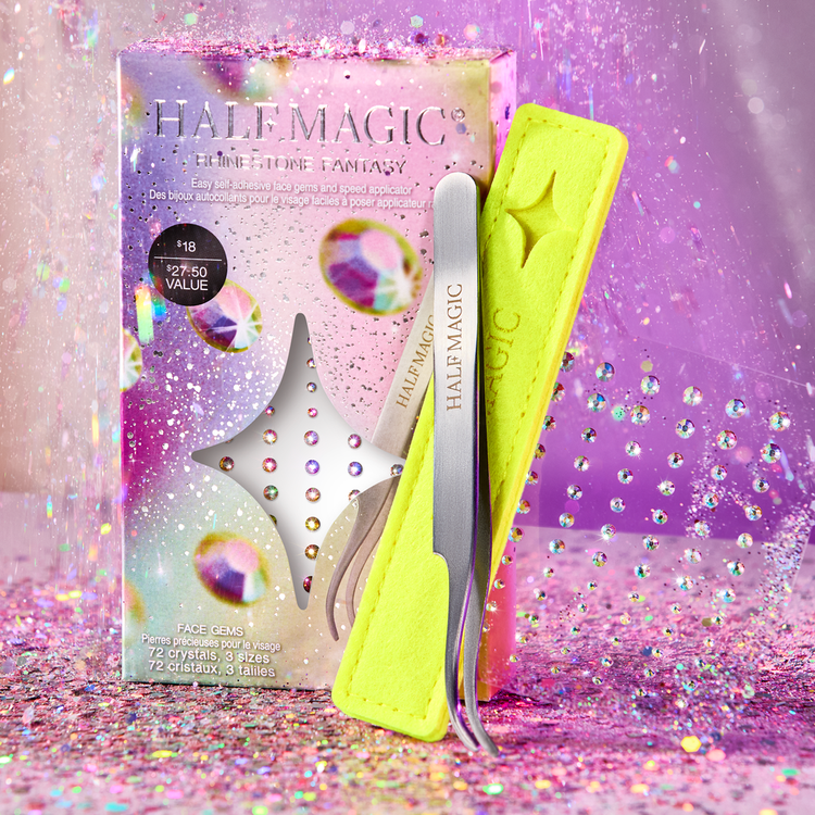Rhinestone Fantasy - Set de Gemas Faciales Autoadherentes con Pinzas