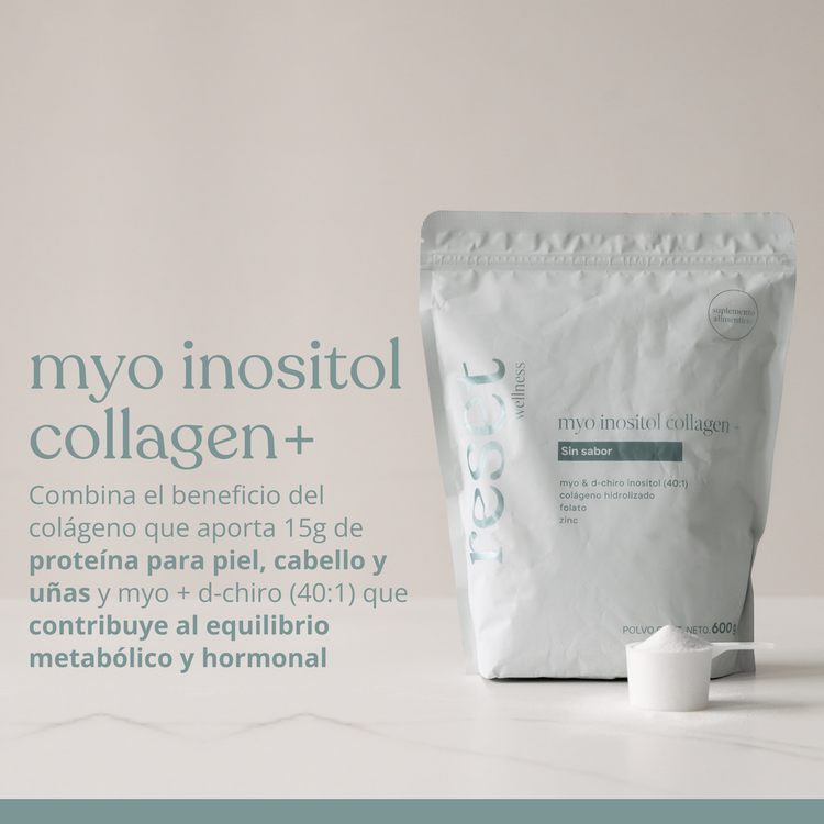 Myo Inositol Collagen+ - Suplemento Alimenticio en Polvo, sin sabor - 600 g