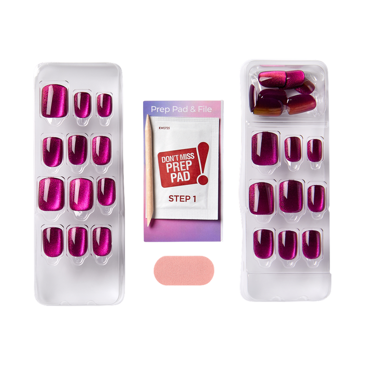 imPRESS Press-On Nails - Uñas Postizas sin Pegamento, corte squoval corto - Pink Short Squoval