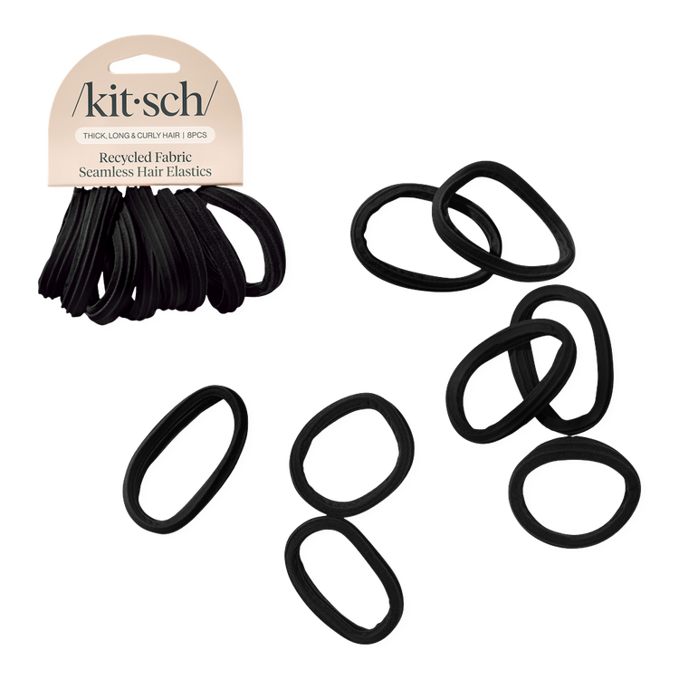 Seamless - Liga para Cabello sin Costuras, paquete 8 piezas - Negro
