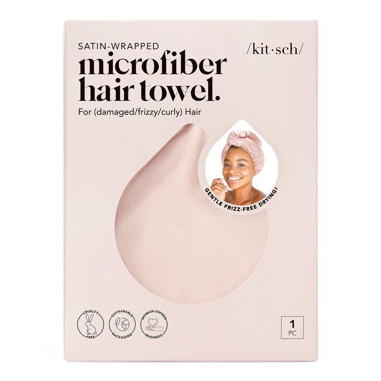 Satin Microfiber Hair Towel - Toalla Cabello de Microfibra Satinada, anti-frizz y secado rápido - Blush