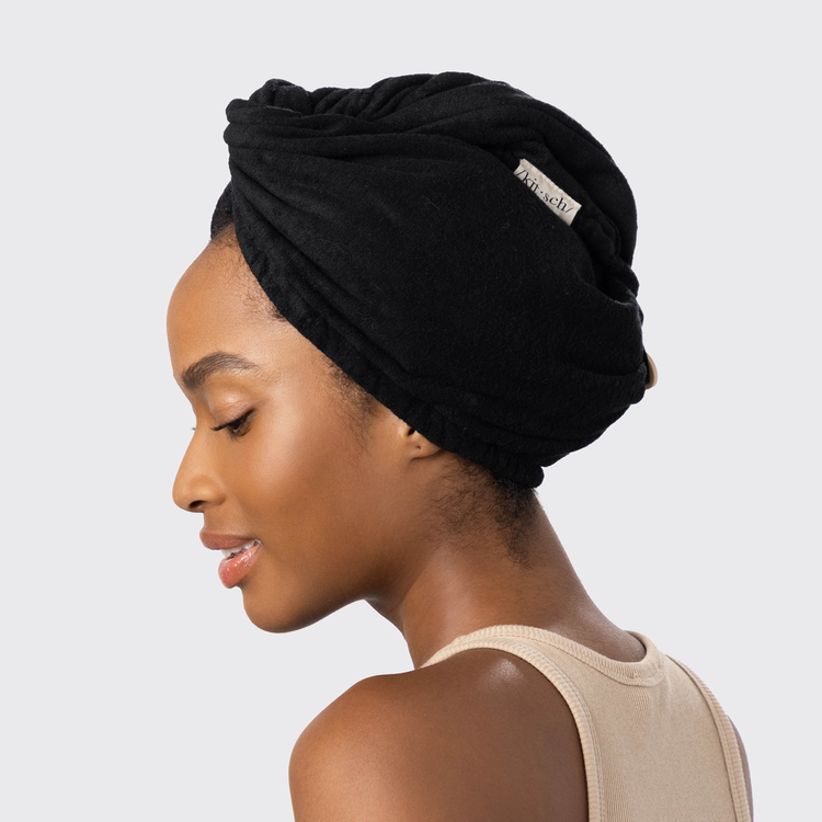 Kitsch Eco-Friendly - Toalla de Microfibra para Cabello, secado rápido - Black
