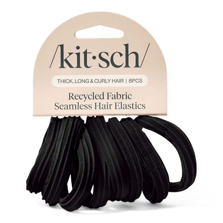 Seamless - Liga para Cabello sin Costuras, paquete 8 piezas - Negro
