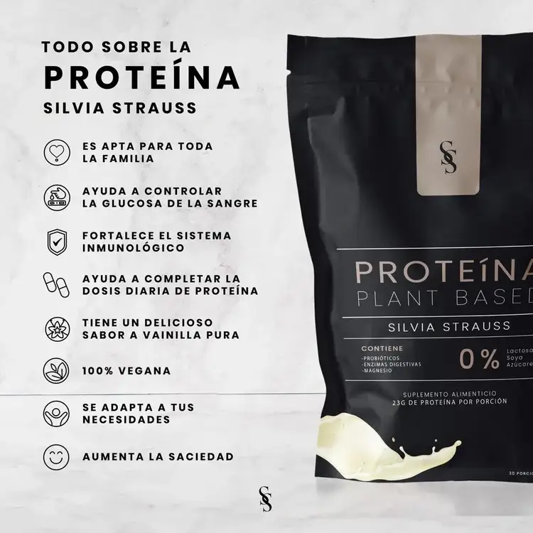 Silvia Strauss - Proteína Plant Based, enriquecida con proteínas vegetales