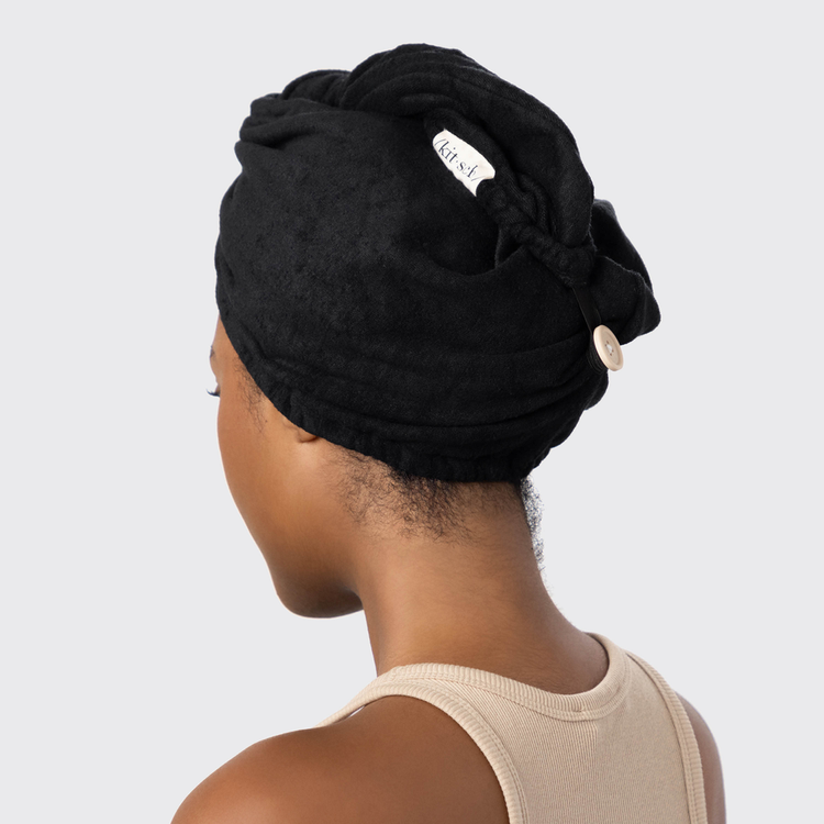 Kitsch Eco-Friendly - Toalla de Microfibra para Cabello, secado rápido - Black