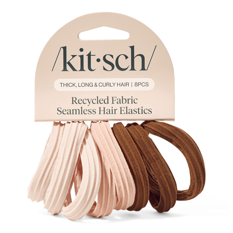 Seamless Hair Elastics - Liga para Cabello sin Costuras, sin jalar ni romper - Set 8 piezas - Rosewood