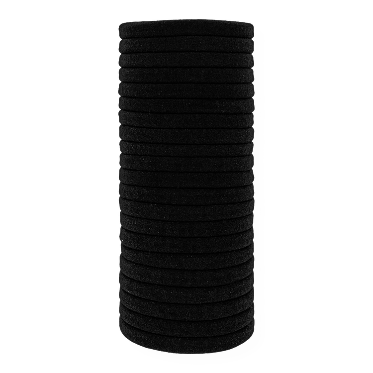 Kitsch - Ligas para Cabello de Nylon, sin doblez - Set 20 piezas - Black