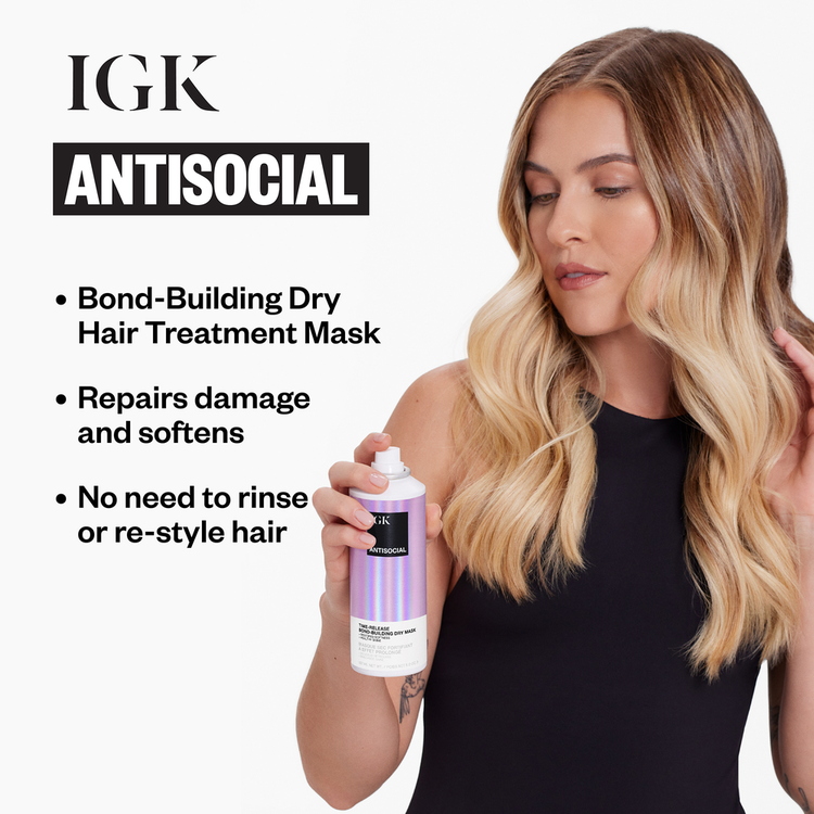 IGK Antisocial - Mascarilla Capilar en Seco, nutritiva sin enjuague - 142 g