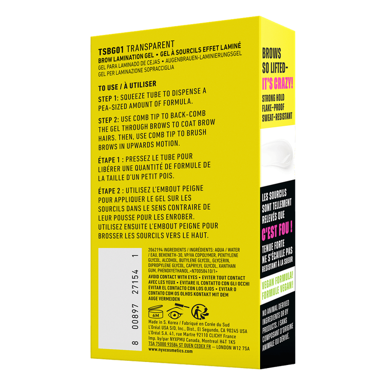 NYX Professional Makeup The Brow Glue - Gel Fijador de Cejas, hold extremo 16h - 5 g - Clear